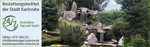 Wasserfall mit Kontaktdaten im Bild